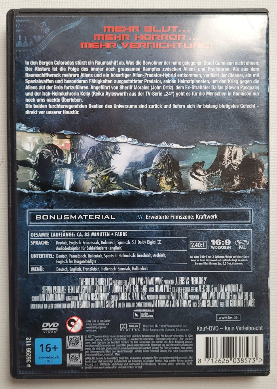 Tutti i DVDs: ALIENS VS. PREDATORS 2 – Usato da Neftenbach venduto da Mador6 2