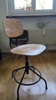 Bürostuhl Holz Sitz verstellbar Vintage Look 