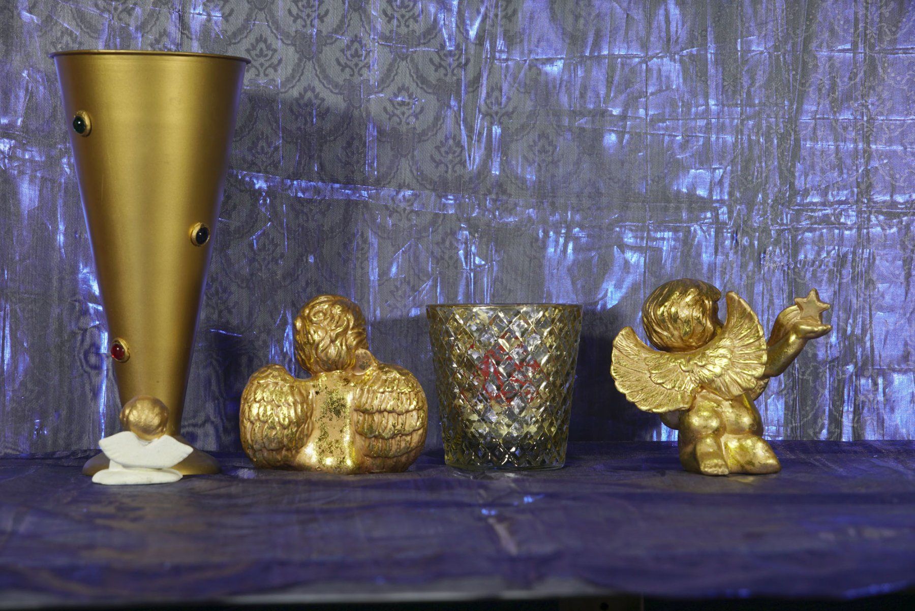 Tutte le decorazioni: Paar goldene Keramik Engel – Usato da Meggen venduto da Brockitare 5
