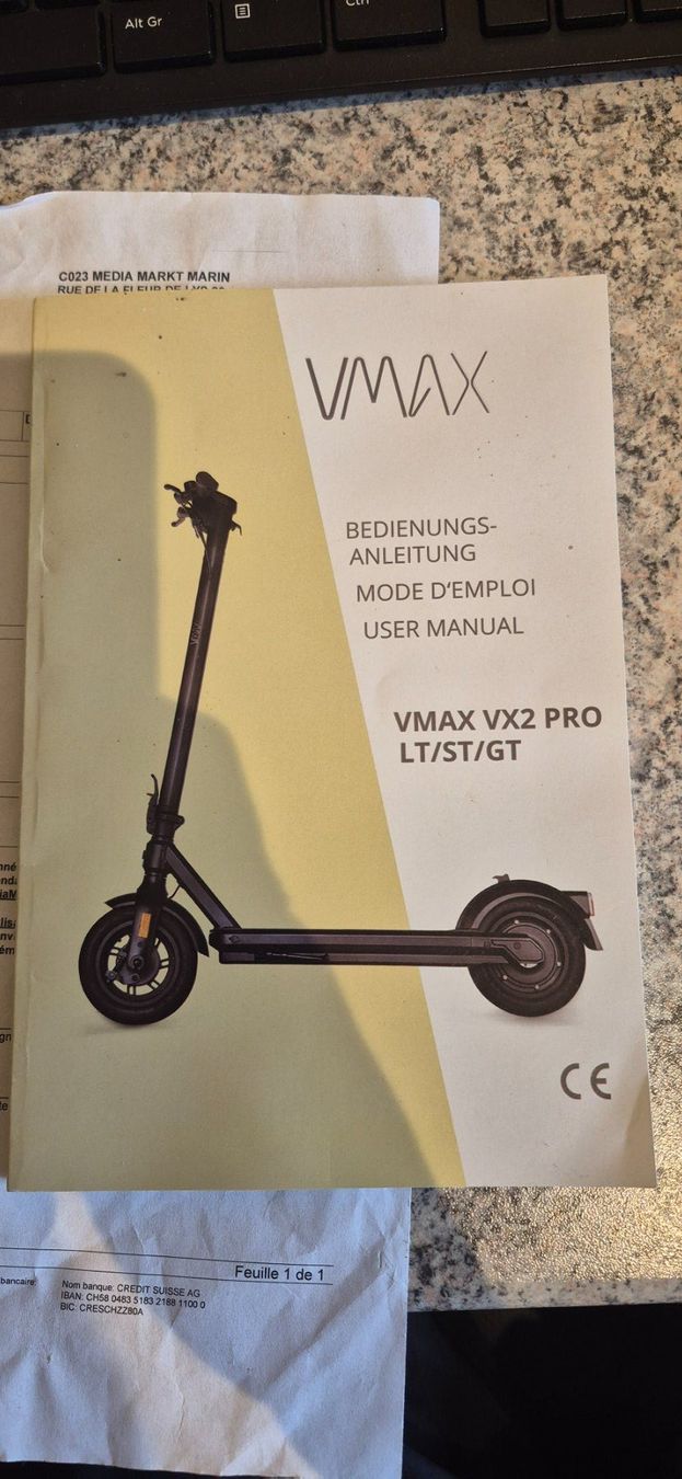 VMAX Kickboard: E-Scooter VMAX VX2 PRO ST BLACK – Gebraucht aus Asuel von petignat14 8