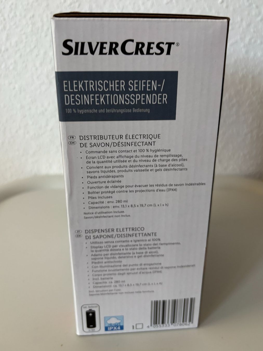 Portasapone: ELEKTRISCHER SEIFEN-/DESINFEKTIONSSPENDER Nr.9 – Nuovo e nell'imballaggio originale da Wallisellen venduto da AS.TZ. 3