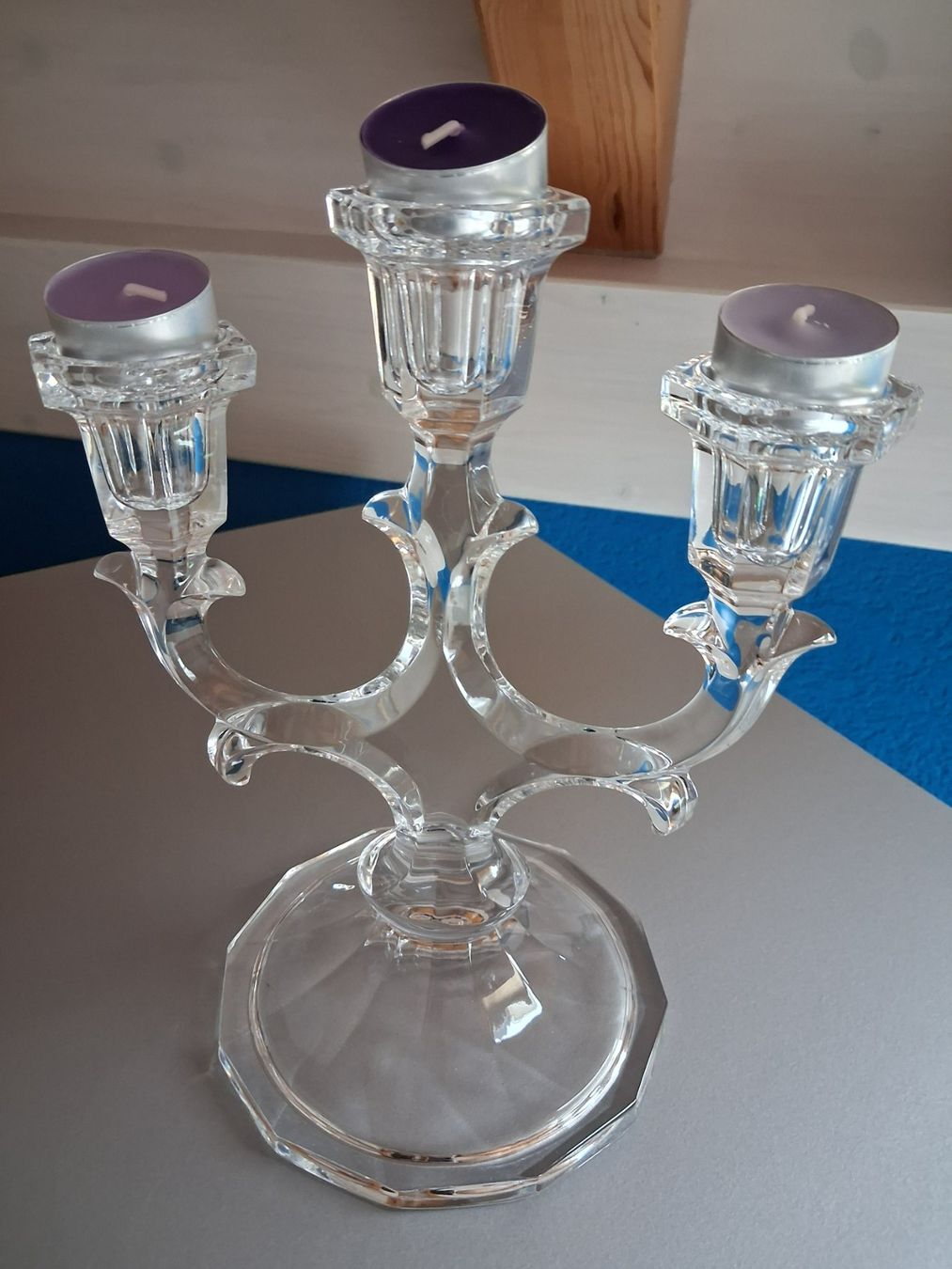 Portacandele: KERZENSTÄNDER AUS GLAS 3 ARMIG – Nuovo (secondo la descrizione) da langnau venduto da Santos1411