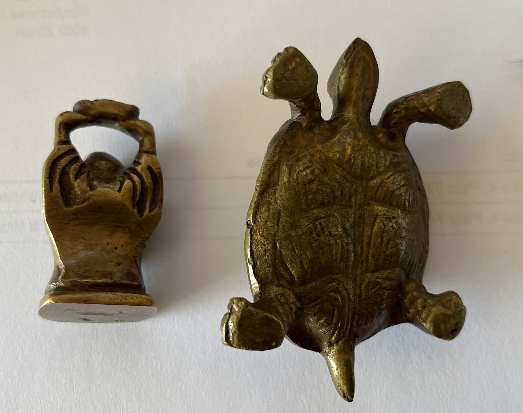 Figuren: Messing Figuren Buddha und Schildkröte - Netsuke – Gebraucht aus Stetten AG von Brissago25 2