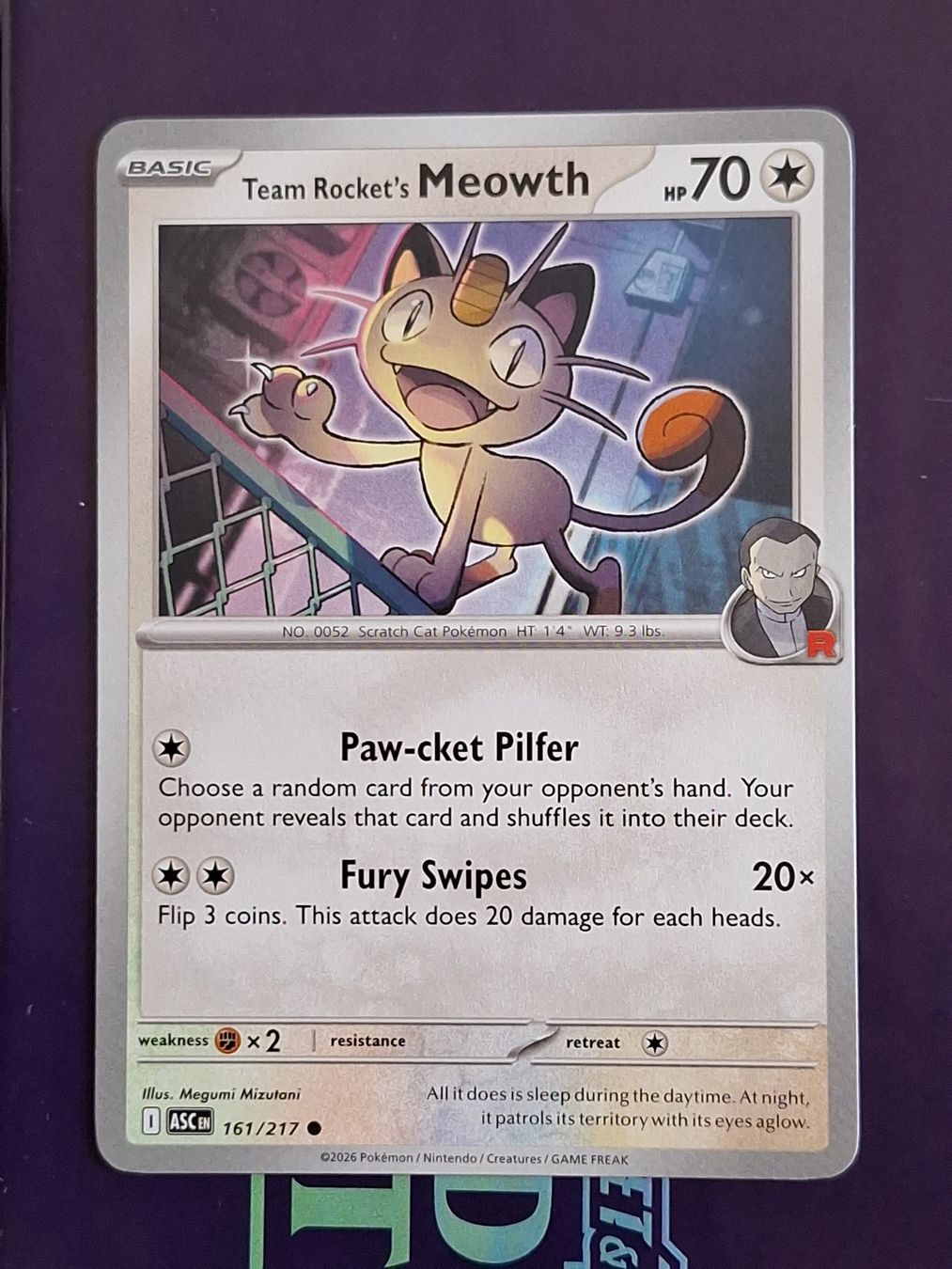 Pokémon Sammelbilder & Trading cards: Team Rocket's Meowth - Pokemon Ascended Heroes – Gebraucht aus Altstätten SG von GGsGameshop