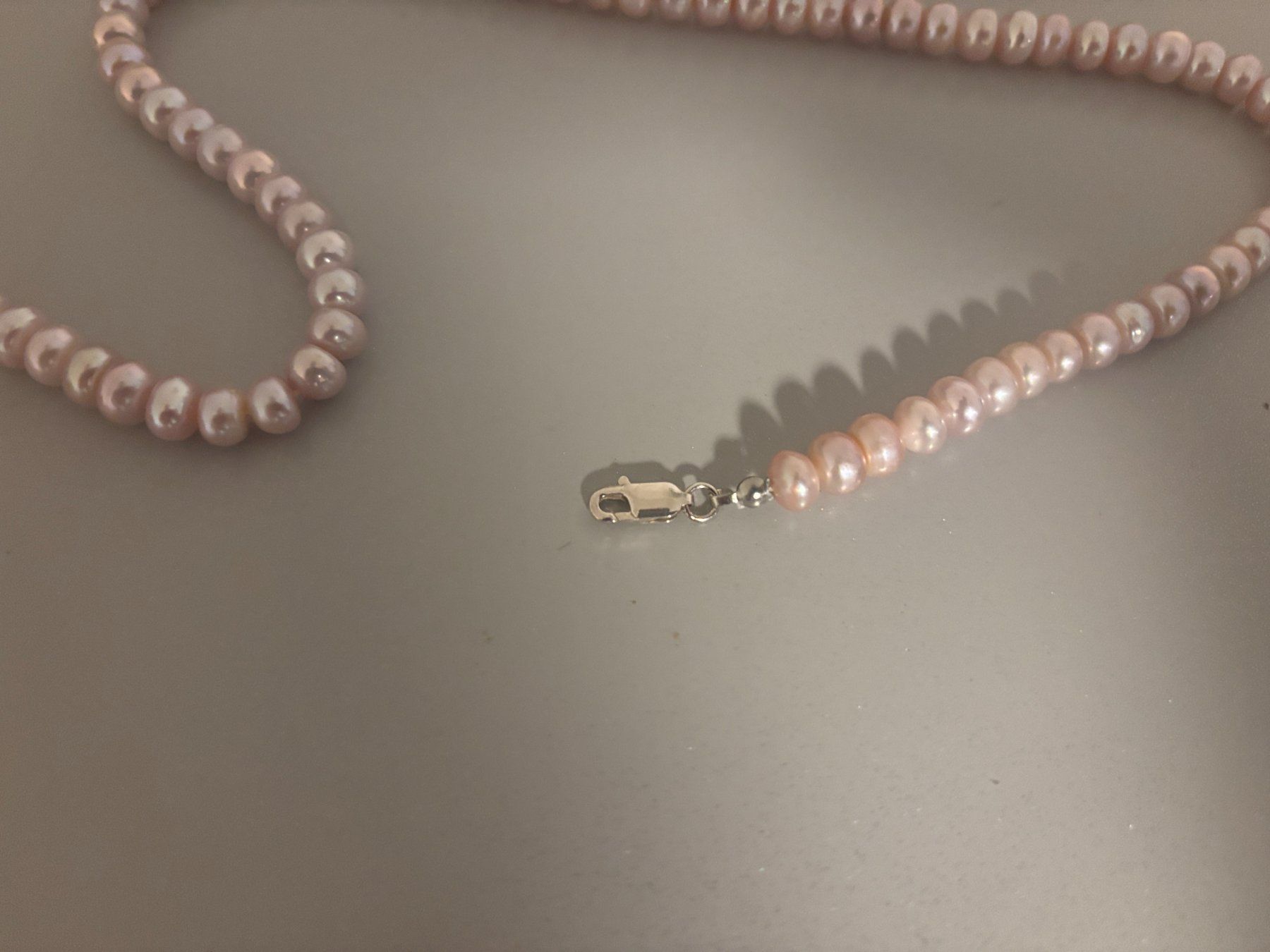 Ketten: Echt Perlen Kette mit 925 Silber Verschluss – Neu (gemäss Beschreibung) aus Schlieren von singsong00 1