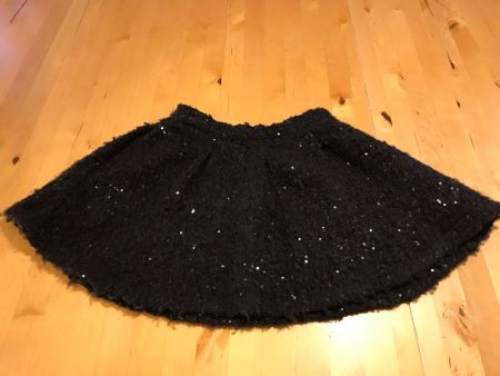 Rock aus Wolle mit Glitzerpailetten