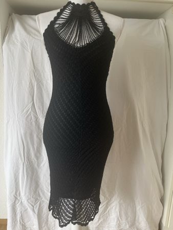 ❤️Raffiniertes Häkelkleid, schwarz mit Perlen❤️