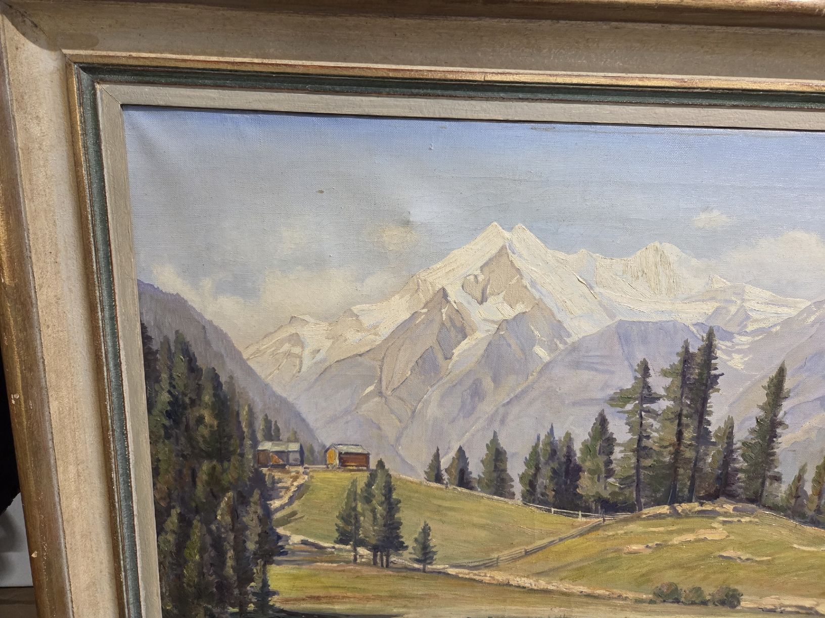 Dipinti: Gemälde L.Frank, Berglandschaft mit See – Usato da Dietikon venduto da Allegra34 4