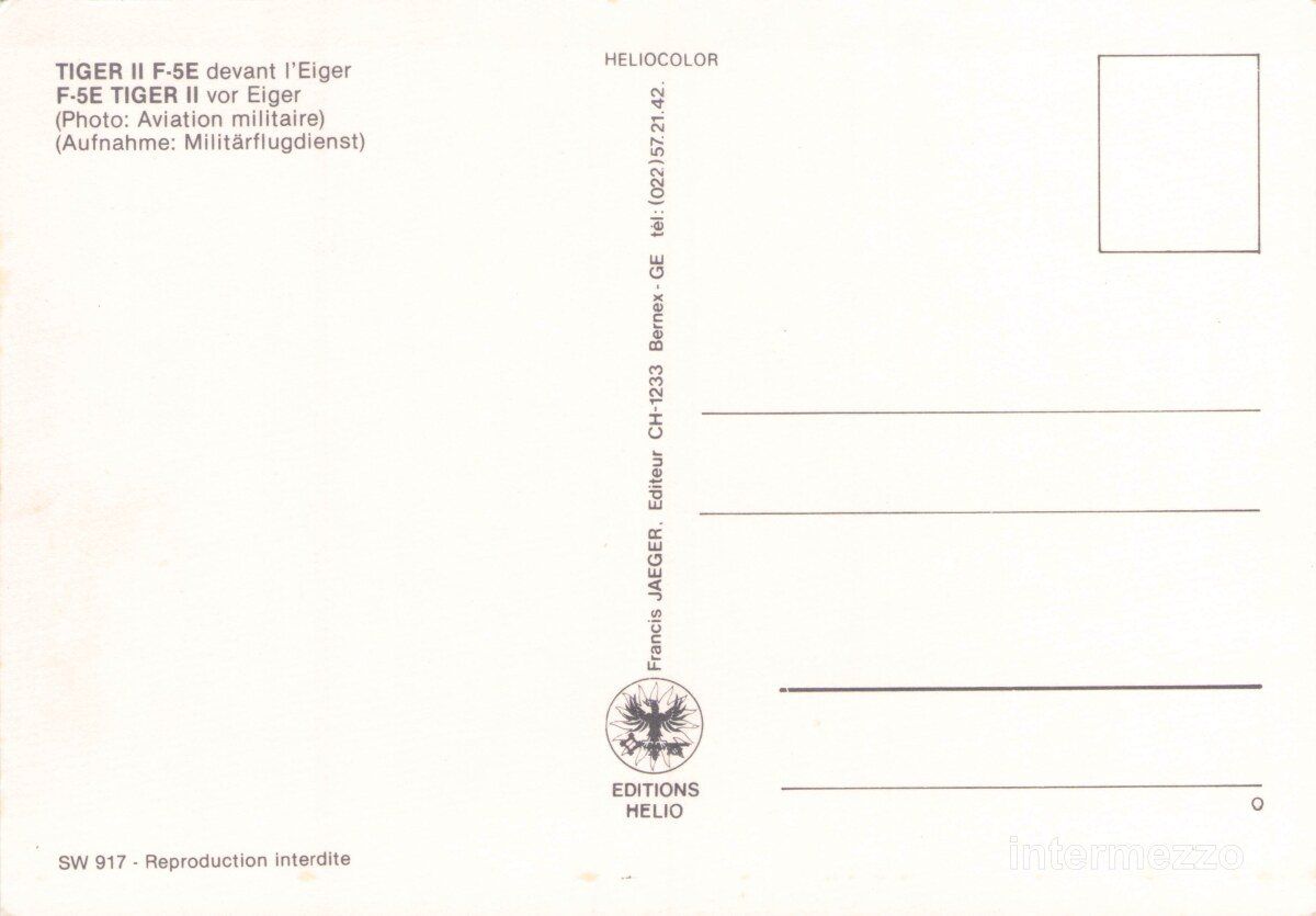 Cartoline postali: Flugzeug // Tiger II F-5E vor dem Eiger Schweizer Armee – Usato da Basel venduto da intermezzo12 1