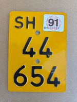 Velonummer SH 91 gelb Mofanummer Mofaschild Plaque Mofa
