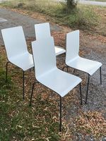 4er Set weisse Schalenstühle aus Formholz