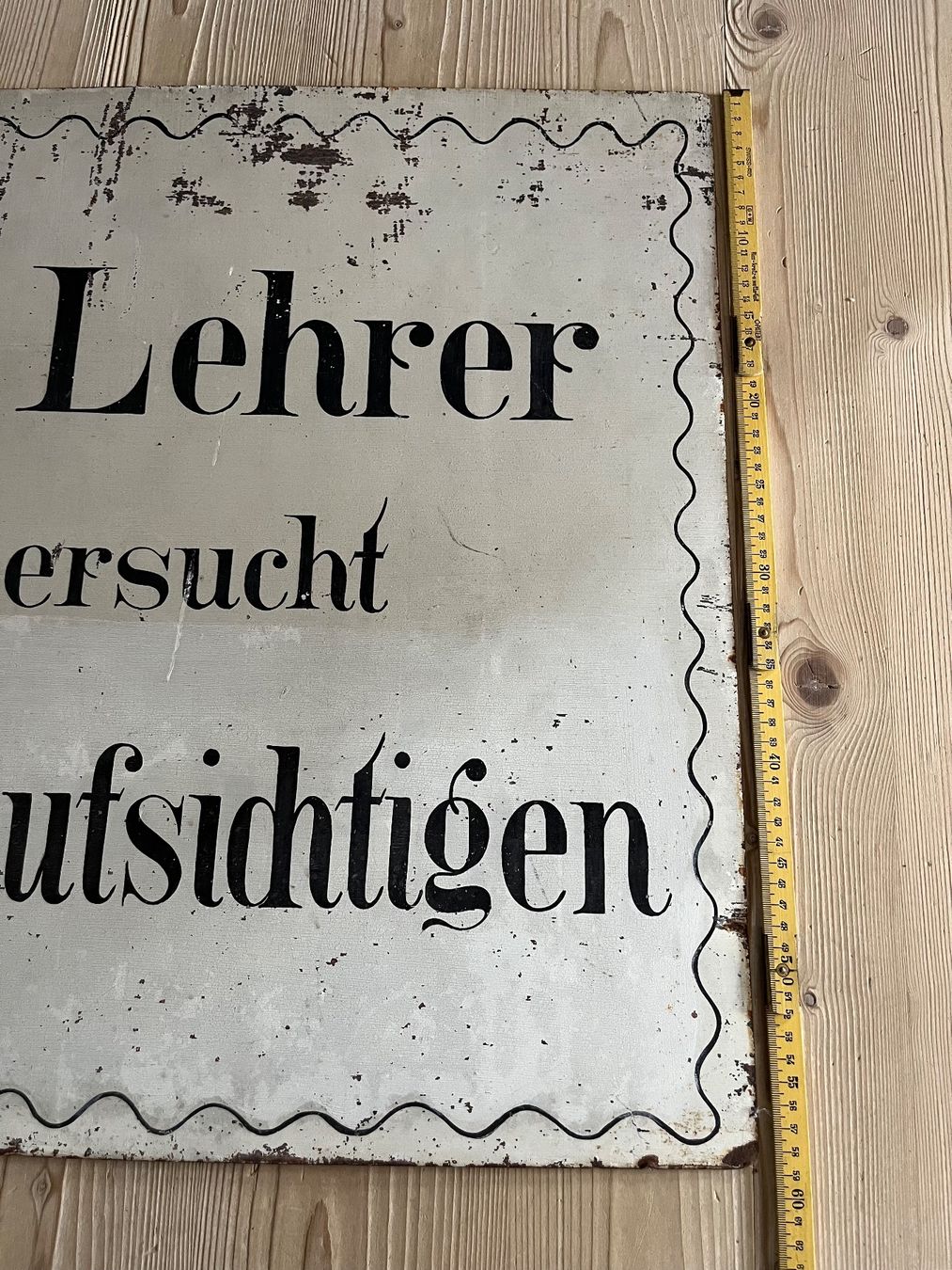 Schilder: Altes Metallschild mit doppelseitigem originellem Text – Gebraucht aus Steffisburg von Reitschel5 3