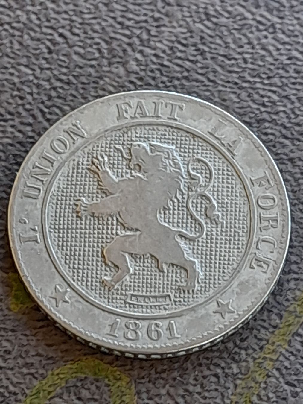 Alle Münzen: 5 Centimes 1861 Belgien  – Gebraucht aus Basel von Basel_20 1
