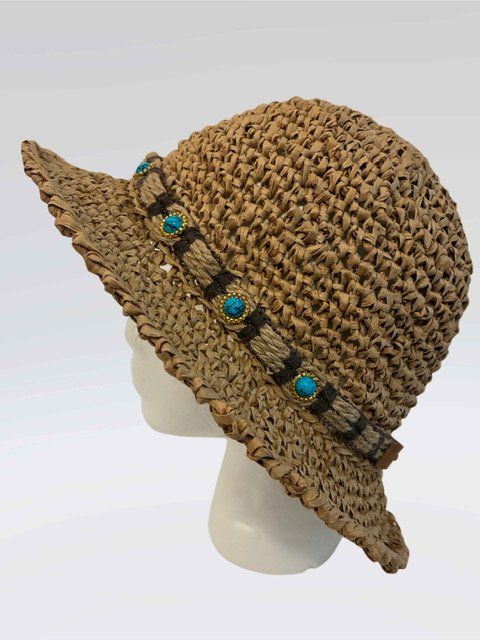 Copricapi, berretti & cappellini: Raffia Strandhut in beige – Nuovo e nell'imballaggio originale da Surava venduto da Kopfsache 1