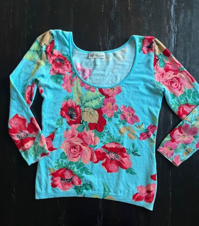 Blumarine Pullover floral hellblau - Grösse 36