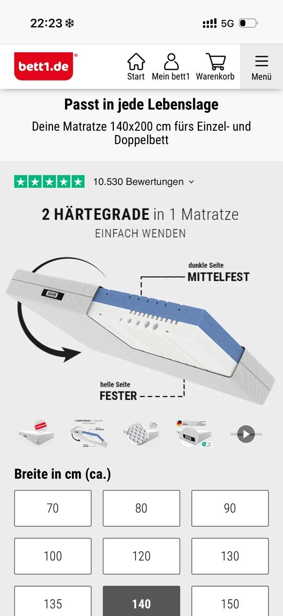 Ikea Lits: Bett mit Matratze  – D'occasion à Frauenfeld par eve1ine 5