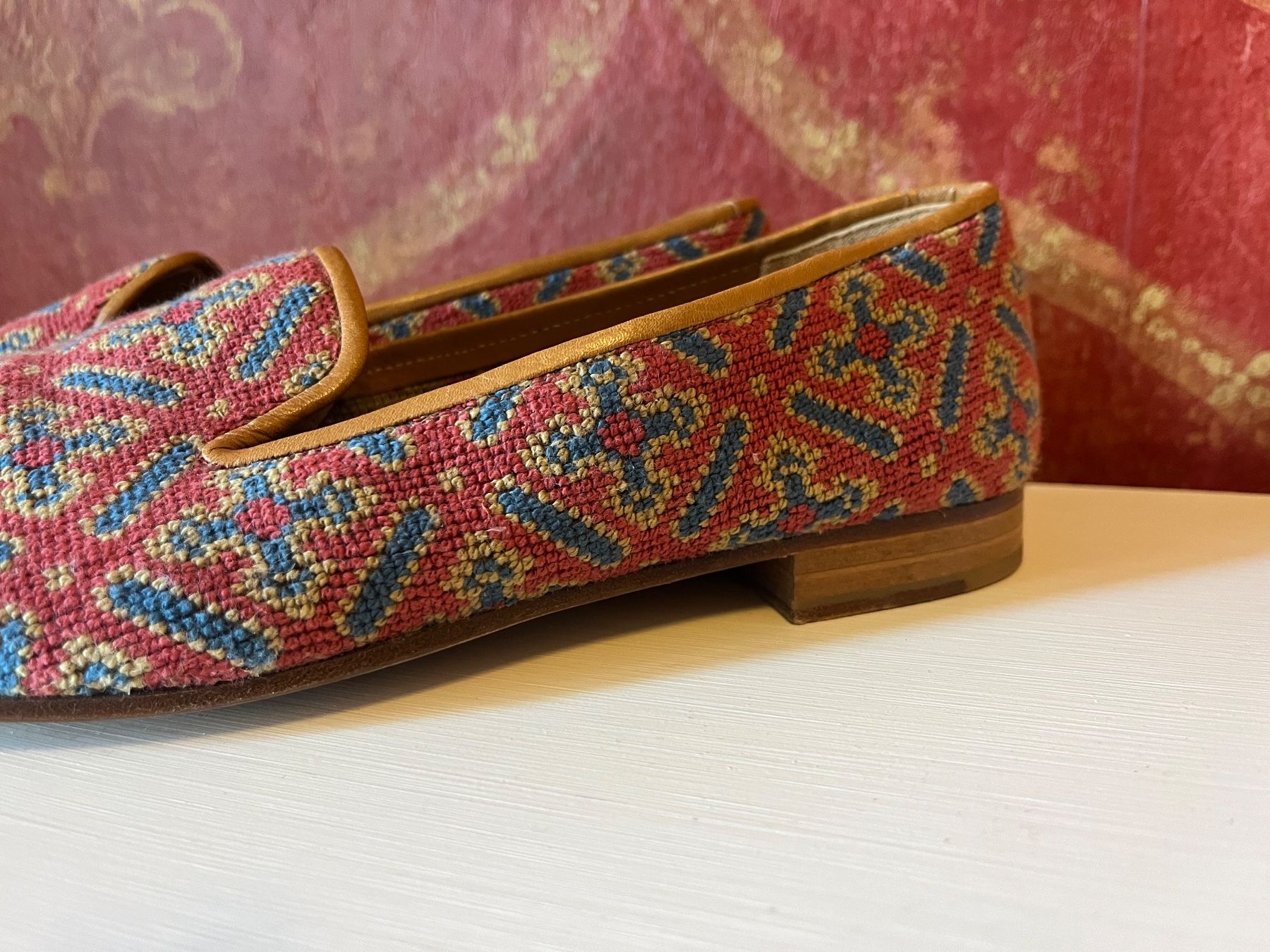 Scarpe da donna: STUBBS & WOOTON Brodées rouge – Usato da GENEVE venduto da hehakasapa 3