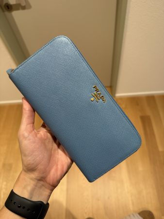 Light Blue Prada Leather Wallet