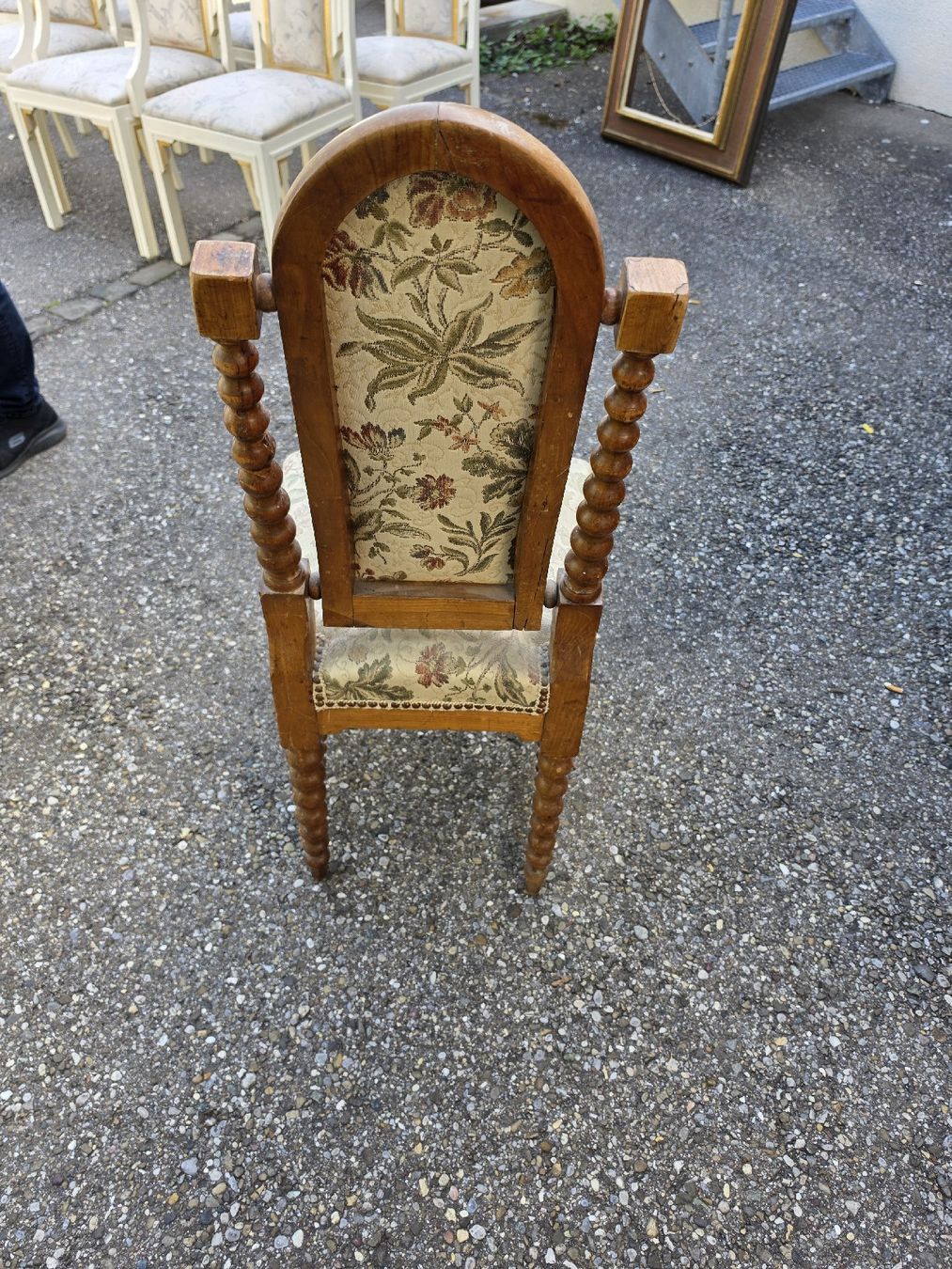 Stühle: Antiker Stuhl mit Blumemuster - Vintage Hingucker! – Gebraucht aus Mettlen von elios0888 4