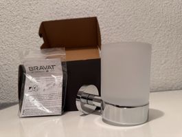 Bravat Varuna Chrom Halter, Glas Zahnputzbecher