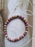 Armband Edelstein Rhodonit mit Rose 925 *NEU*