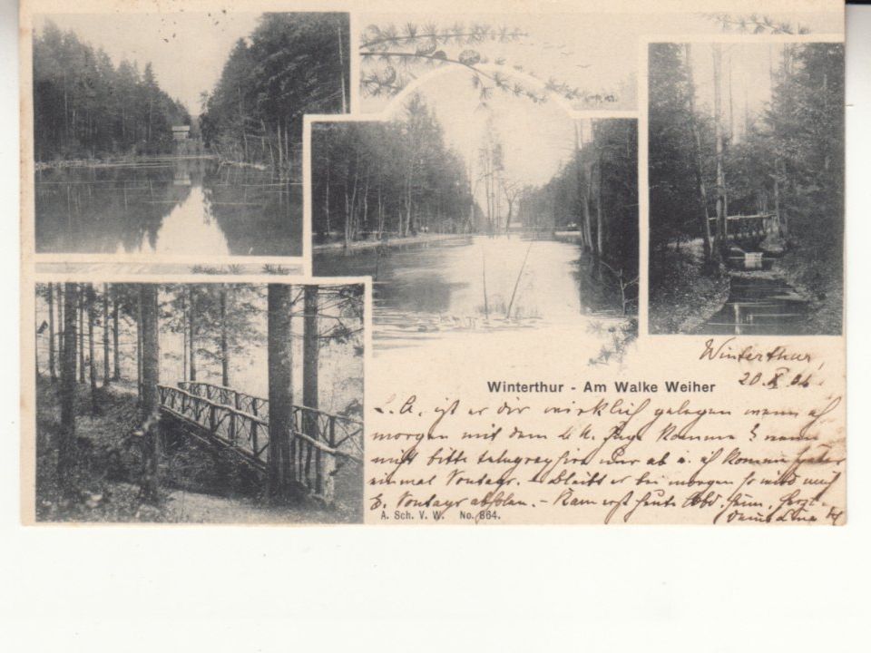 Cartoline postali: Winterthur Walke Weiher 1904 – Usato da Bürglen TG venduto da StampGraf