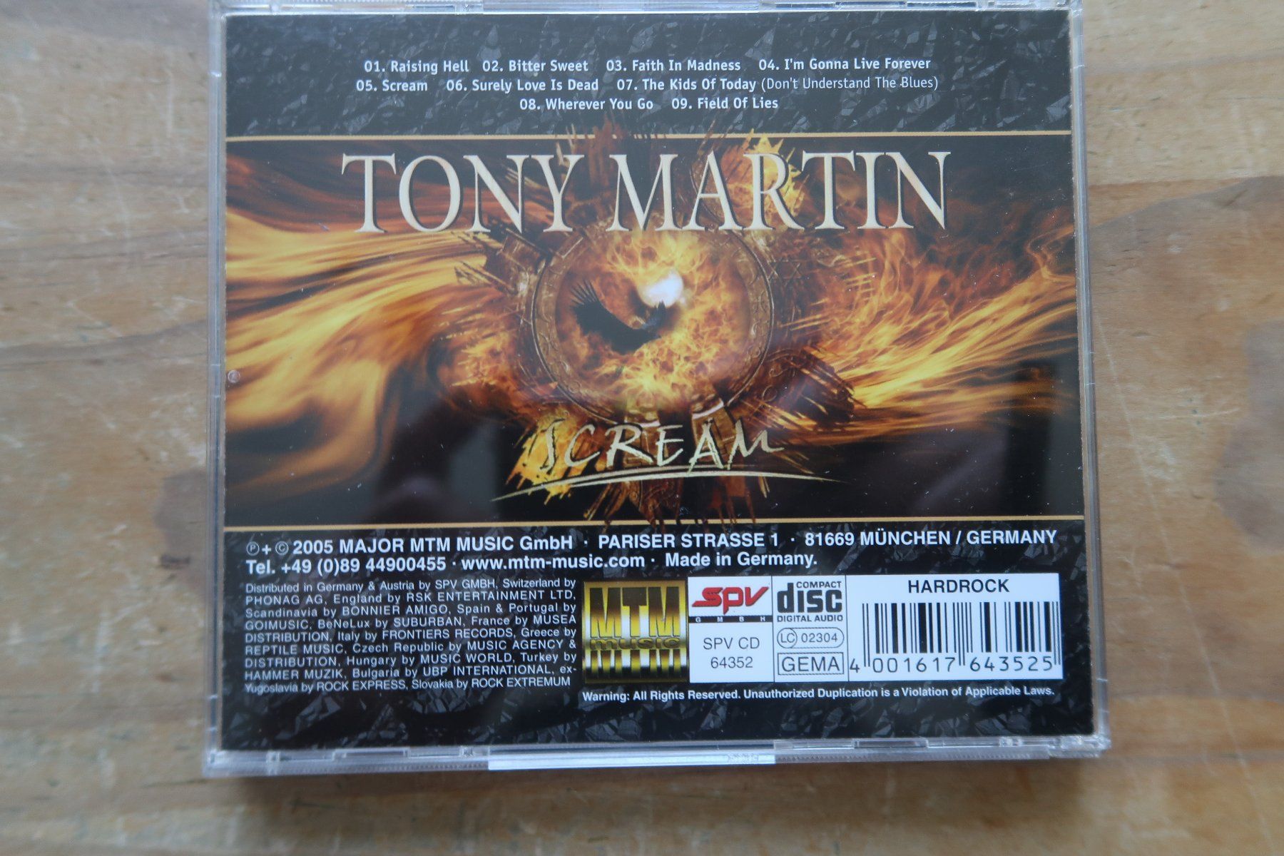 CDs: TONY MARTIN - SCREAM - EX- BLACK SABBATH - CD – Gebraucht aus Basel von Patiscat 1