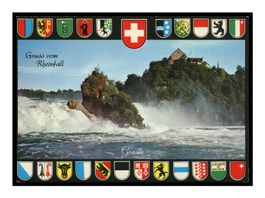 RHEINFALL - 1970 "Gruss vom" Blasons des 22 cantons