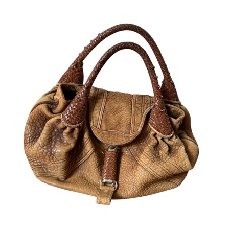 VINTAGE FENDI SPY BROWN LEATHER SHOULDER BAG