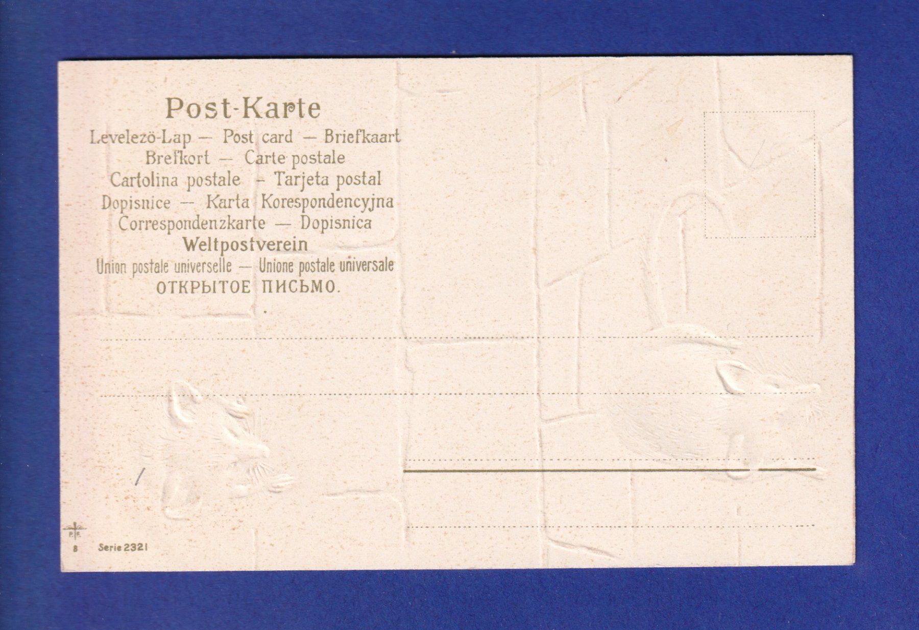 Ansichtskarten: SOURIS - Carte gauffrée – Gebraucht aus Pully von nicecards-shop 1