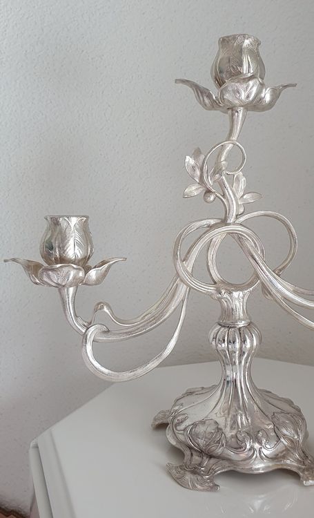 Kerzenleuchter • Jugendstil - WMF um 1900, versilbert 2