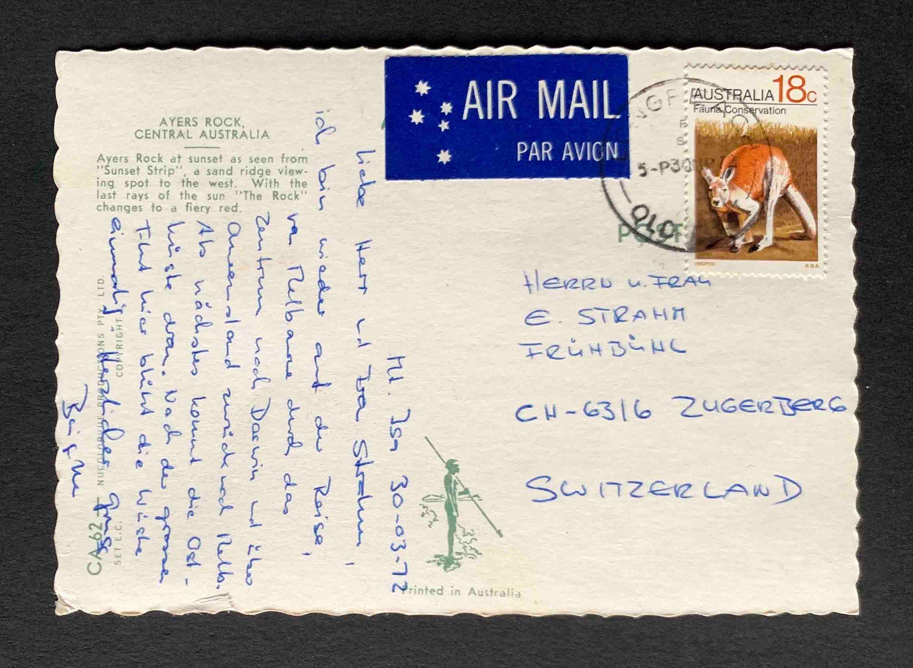 Cartes postales: AK Ayers Rock Central Australia – D'occasion à Goldau par Balkonia09 1