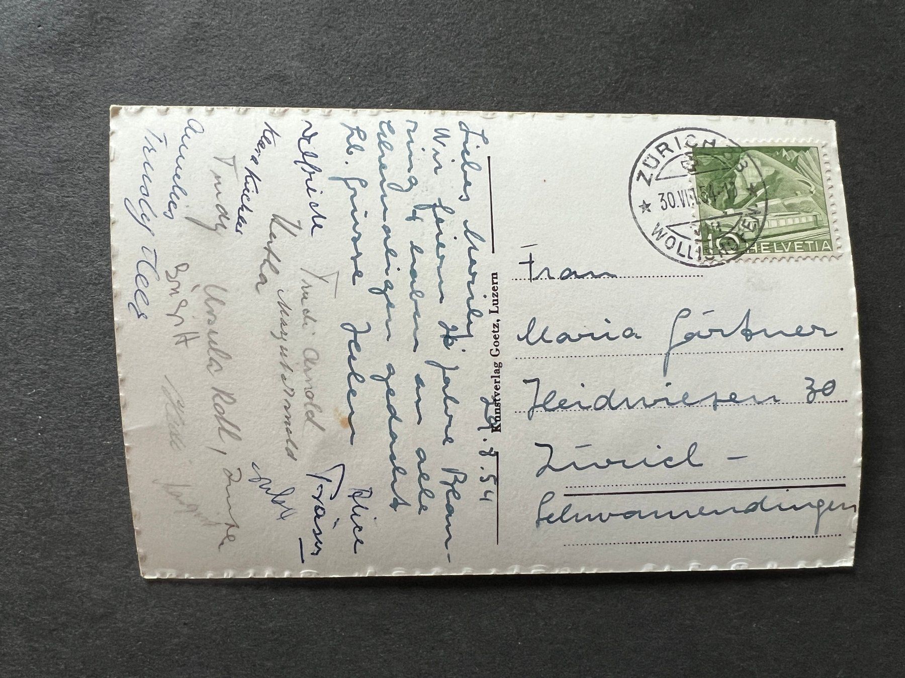 Cartoline postali: Ansichtskarte Einsiedlen 1954   (M168) – Usato da Hinwil venduto da Sidi4 1