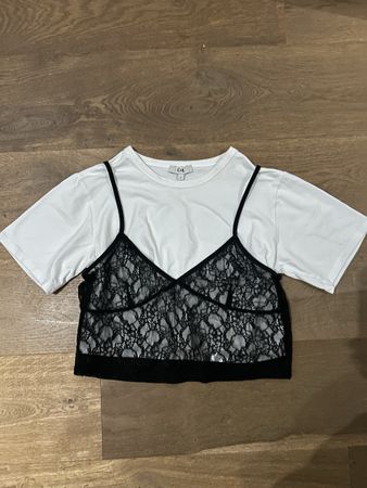 Sommer C&A T-Shirt mit Spitze, Grösse M, Top Zustand