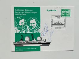 Weltraum Postkarte S. Jähn & Bykowski 5. Jahrestag Sojus 31
