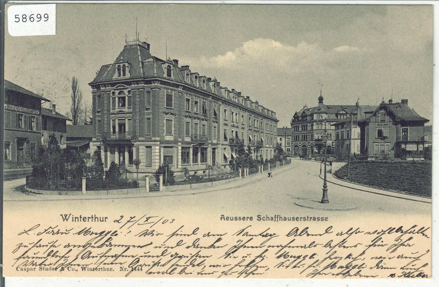 Cartoline postali: Winterthur - Aeussere Schaffhauserstrasse – Usato da Ettingen venduto da Kartenplanet