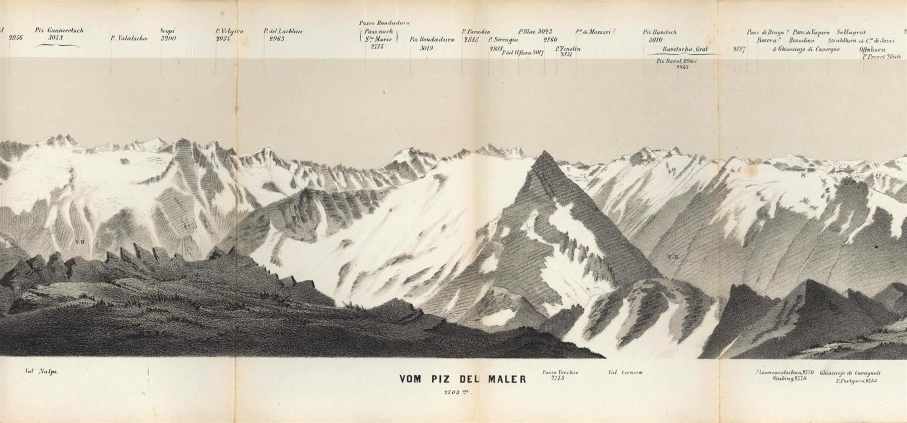 Cartine & Atlanti: Panorama vom Piz del Maler  von Studer – Usato da Rafz venduto da Helvet32
