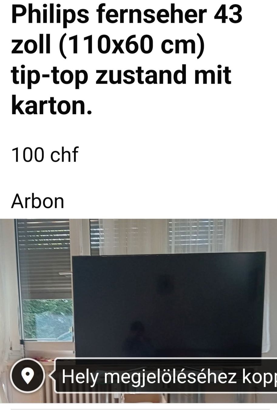 Philips Appareils TV: Fernseher philips – D'occasion à Arbon par kor_w5lq