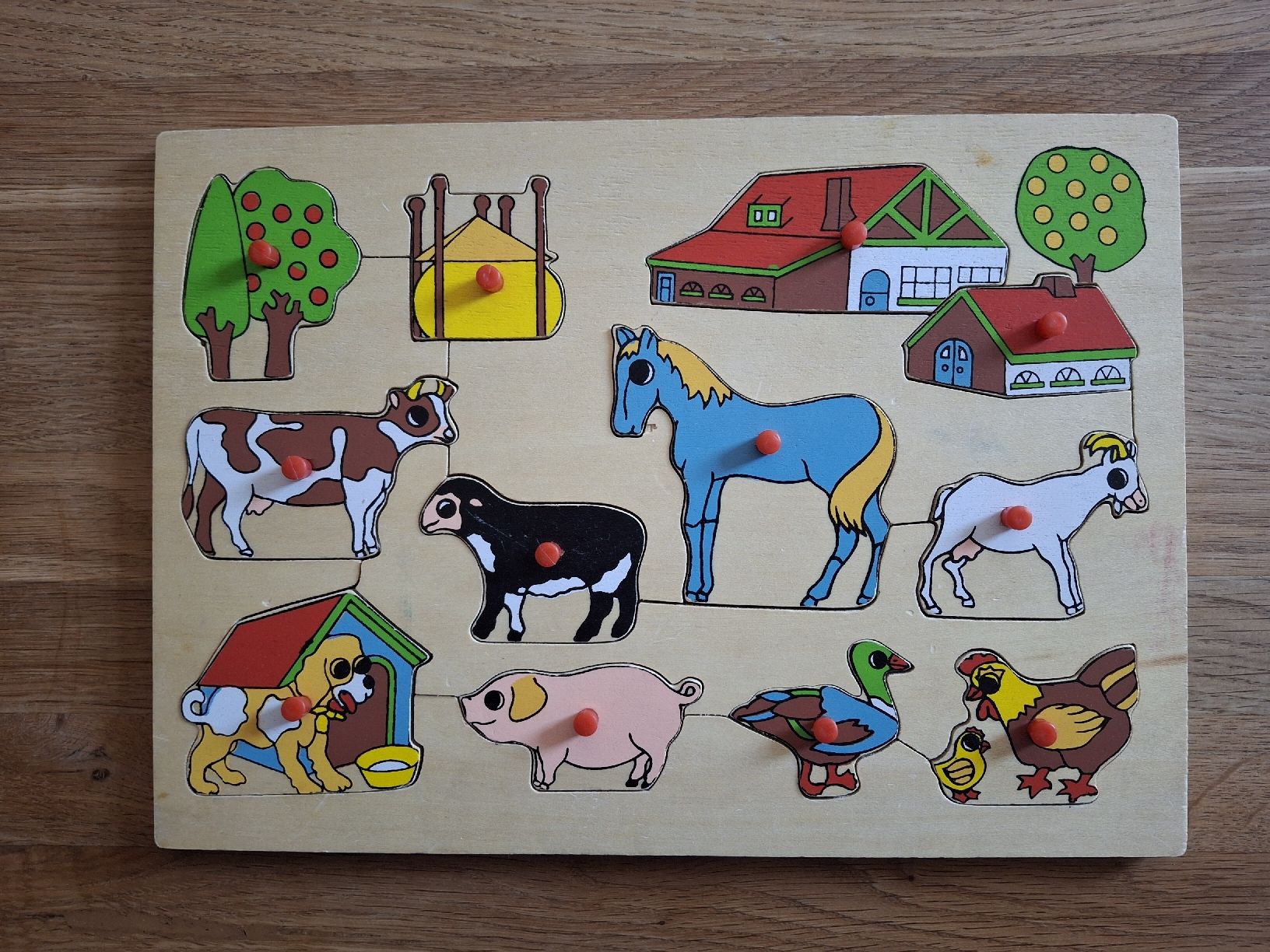 Giocattoli: Holzpuzzle Bauernhof mit Griffen – Usato da Zürich venduto da Vordermannd86