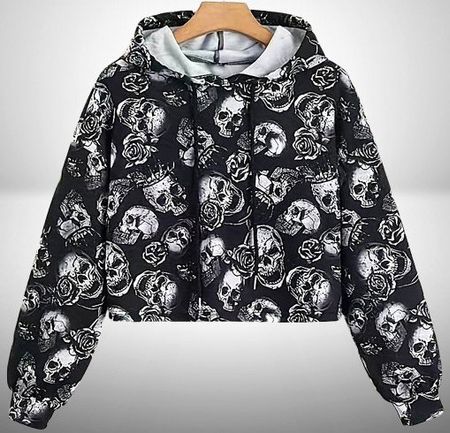 🖤👻 Stylischer Kapuzenpullover mit Skullmuster 🌹💫