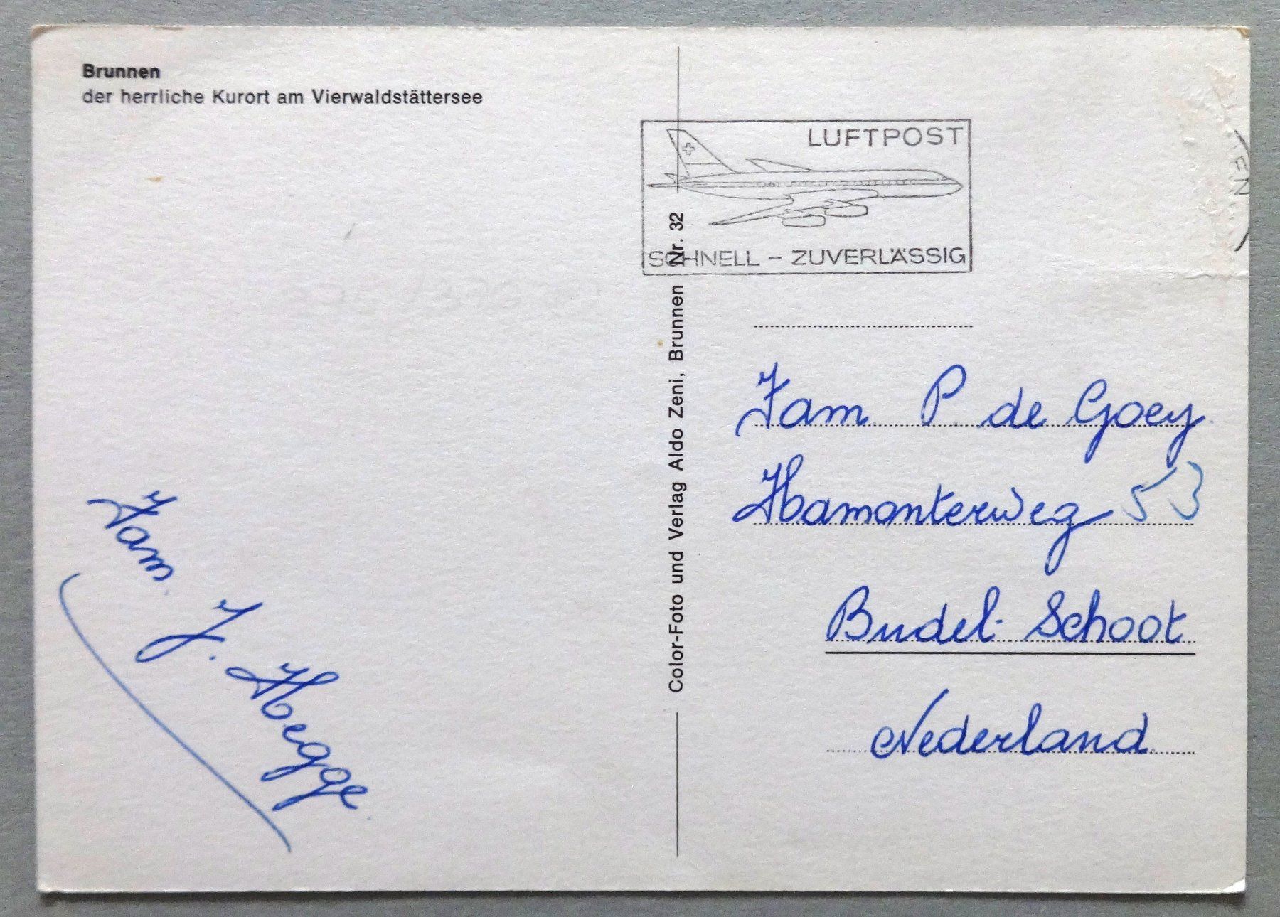 Cartoline postali: Brunnen - Vierwaldstättersee – Difettoso da Fétigny venduto da Billy2miny 1
