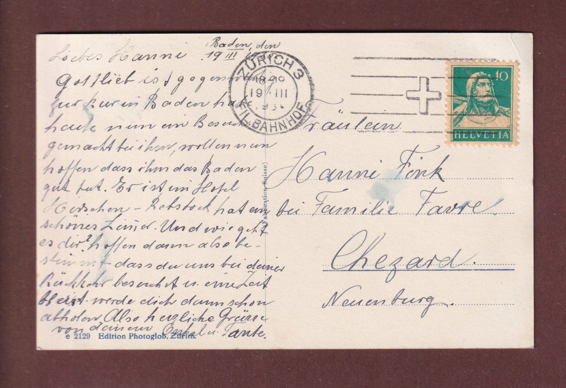 Cartoline postali: BADEN - Teilansicht - 1930 – Usato da Pully venduto da nicecards-shop 1