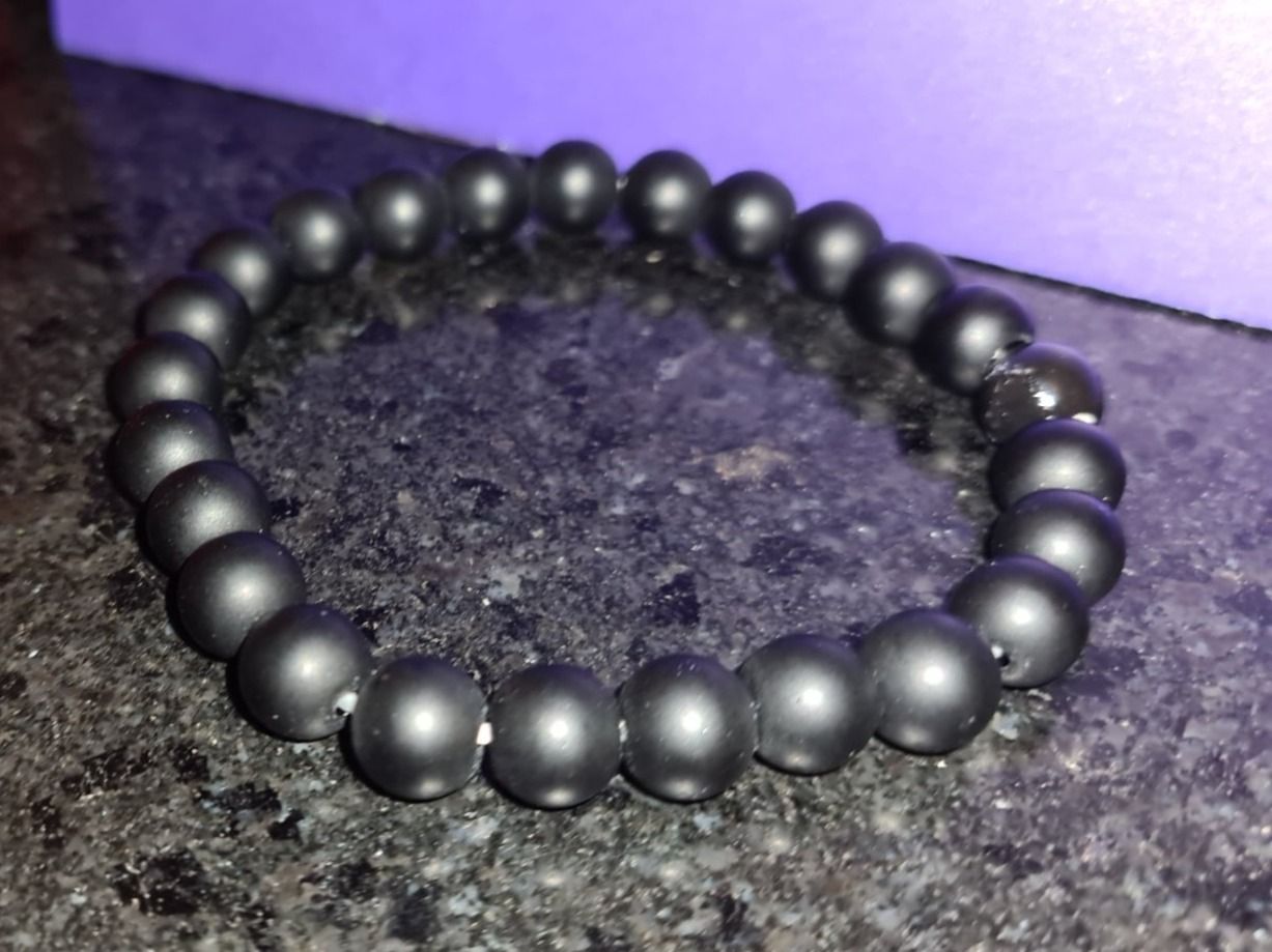 Onyx Bracciali & Braccialetti: Handgemachtes echtes Onyxstein matt Armband Elastikband Gr.L – Nuovo (secondo la descrizione) da Münchenbuchsee venduto da babilibern 2