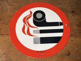 Ab1.- Stutz! Antike Rauchverbot Emailleschild BVD 10620 