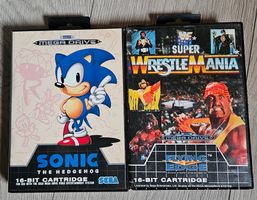 Sega Mega Drive Spiele-Set: Sonic 1 & WWF Super WrestleMania