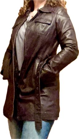Lederjacke von Punchball, Anthrazit, Gr. 36-38