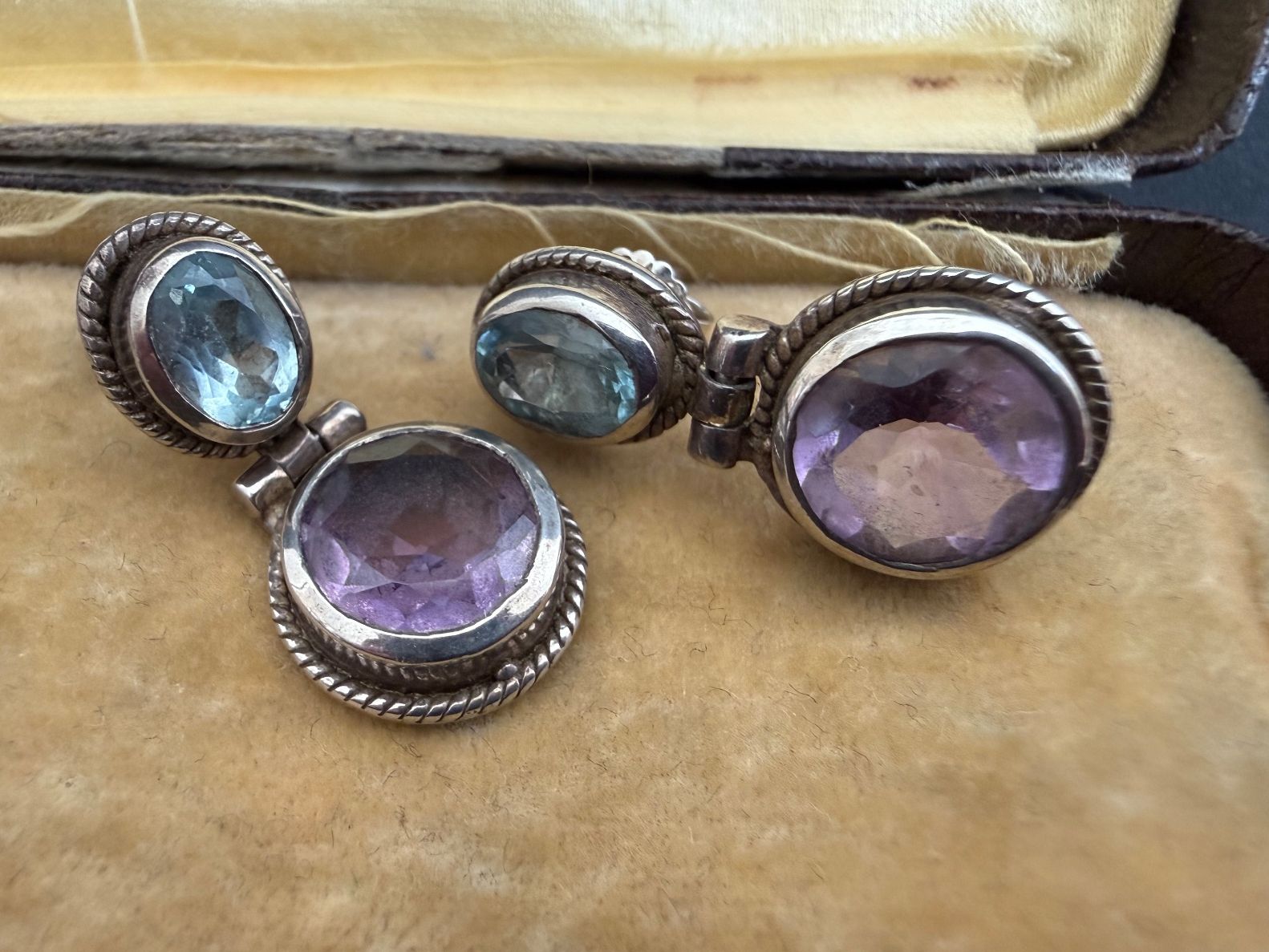 Orecchini pendenti & Orecchini a lobo: Silber Ohrstecker mit Topas und Amethyst 925 – Usato da Spiegel b. Bern venduto da Rogger72 2