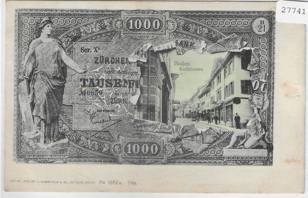 Baden - Badstrasse - Tausender-Note (Gebraucht) in Ettingen für CHF 9 ...