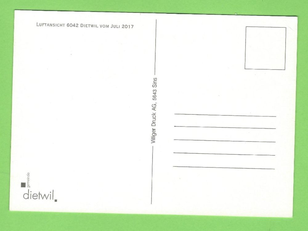 Cartoline postali: Dietwil Luftaufnahme – Usato da Zürich venduto da t24_de 1