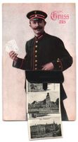 Leporello-AK Leipzig, Briefträger, Neue